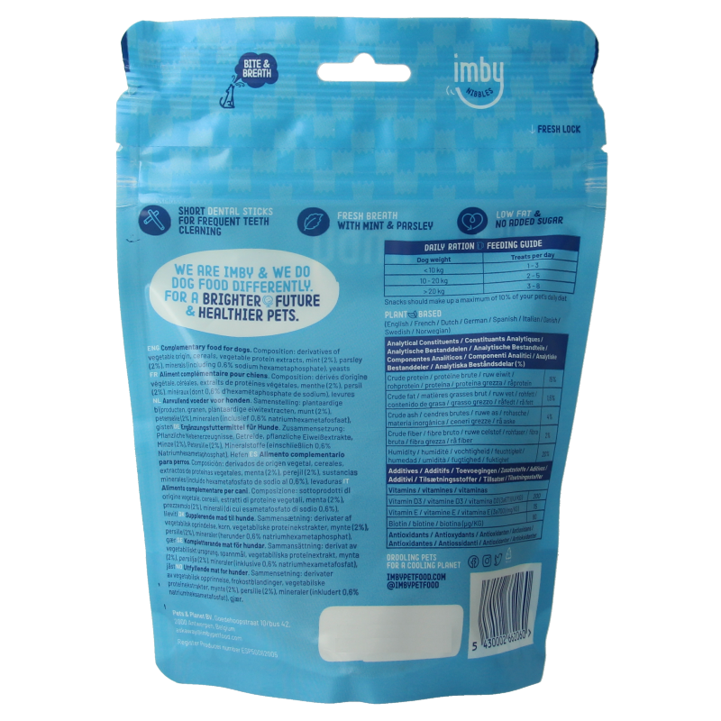 Imby Pet Food  Hondensnack dental stick vegan 100 Gram