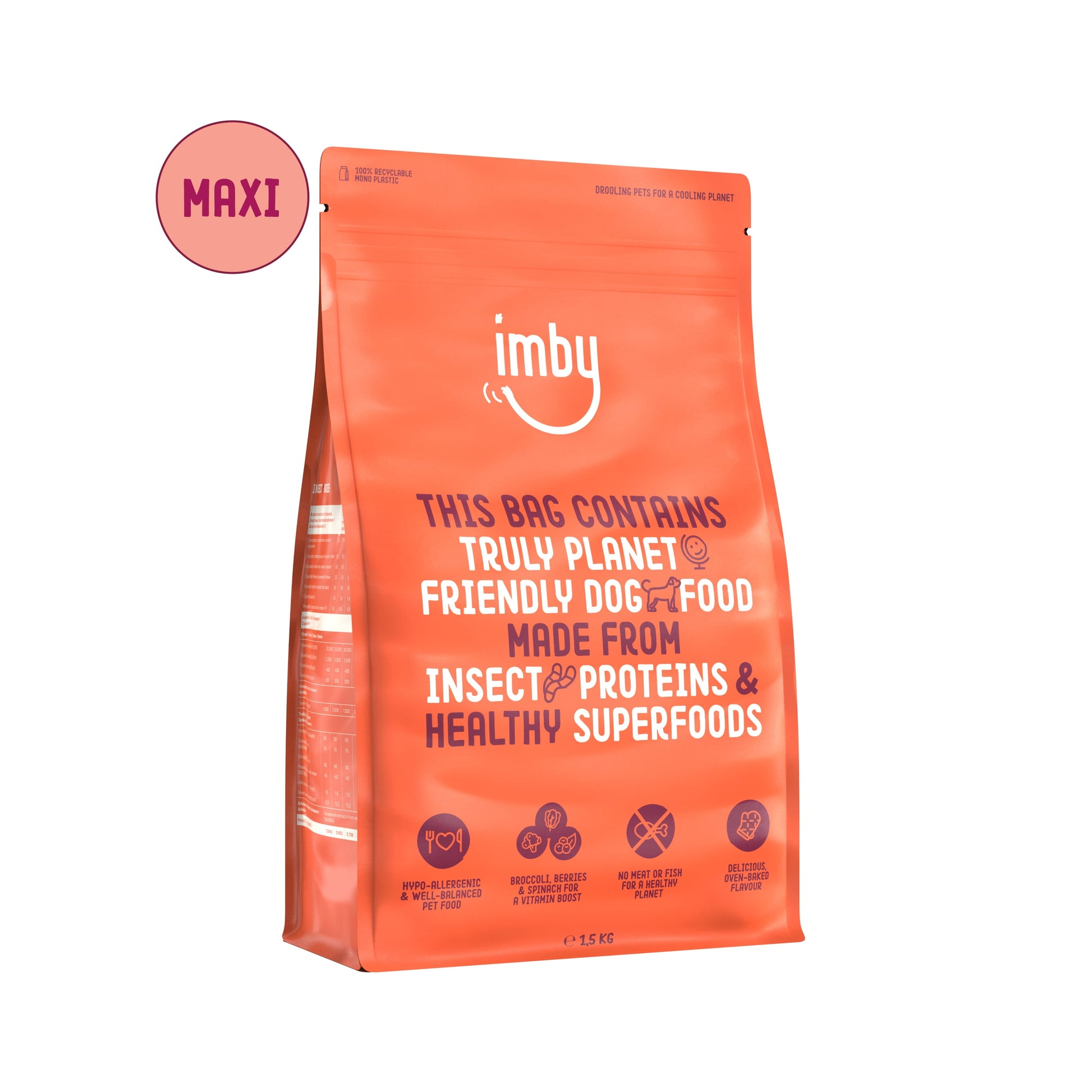 Imby Pet Food  Hondenbrokken insecteneiwit groot +35kg 1500 Gram