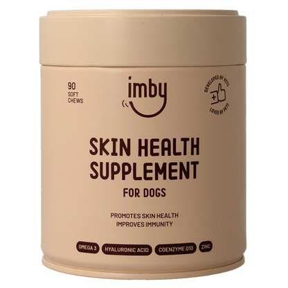 Imby Pet Food  Huid & vacht supplement hond 90 Kauwtabletten