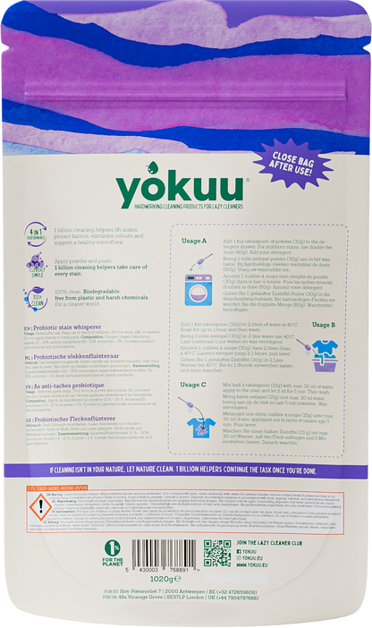Yokuu 4 in 1 probiotische vlekkenfluisteraar gekl was 1020.00 Gram