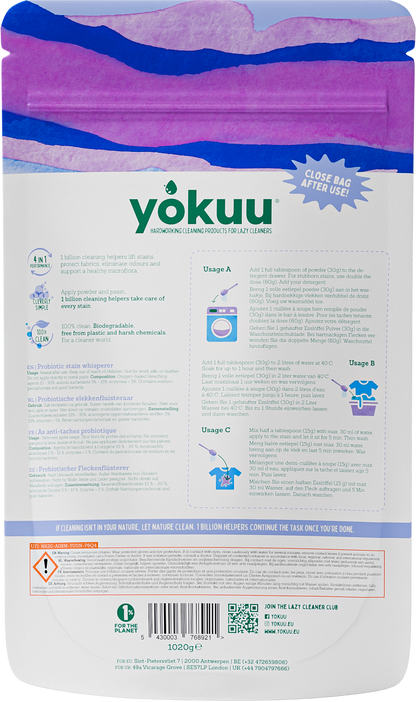 Yokuu 4-in-1 probiotische vlekkenfluisteraar witte was 1020.00 Gram