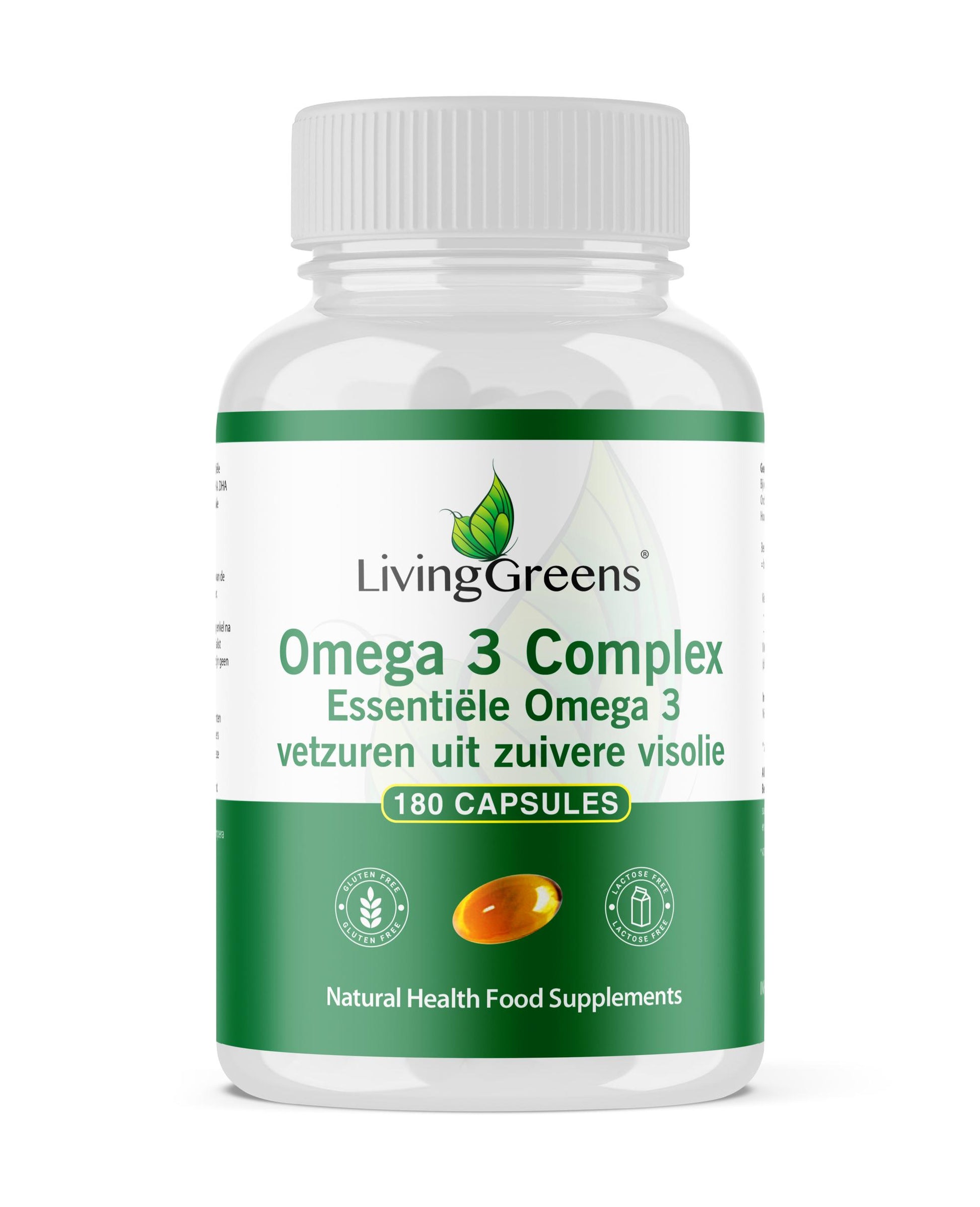 Livinggreens Omega 3 visolie complex 180.00 Capsules