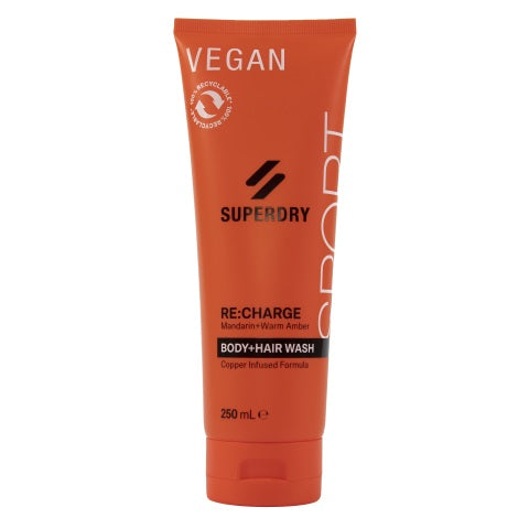 Superdry Sport RE:charge Body + hair wash 250 Milliliter