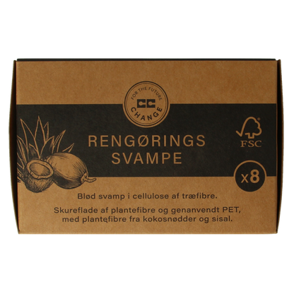 CC Hansen Kleine schuursponsjes plantenvezels uit kokosnoot 8 Stuks