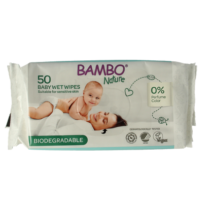 Bambo Nature wet wipes 50 Stuks