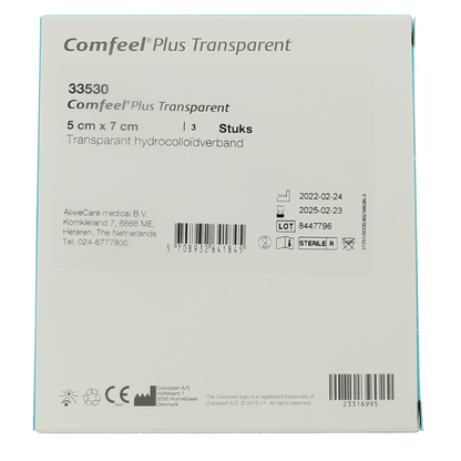 Medeco Comfeel plus 5 x 7cm transparant 3 Stuks