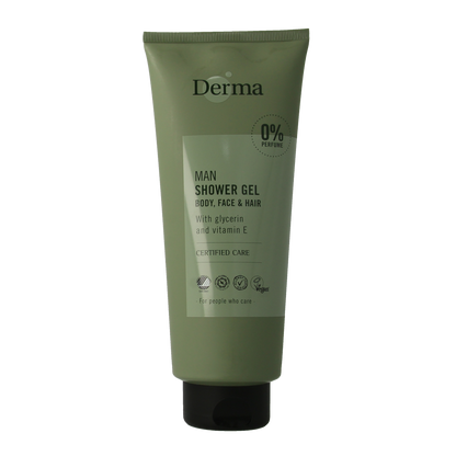 Derma Man douchegel body, face & hair 350.00 Milliliter