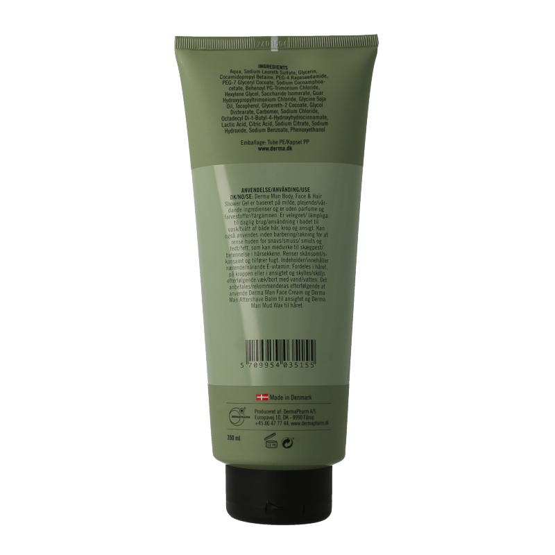 Derma Man douchegel body, face & hair 350 Milliliter