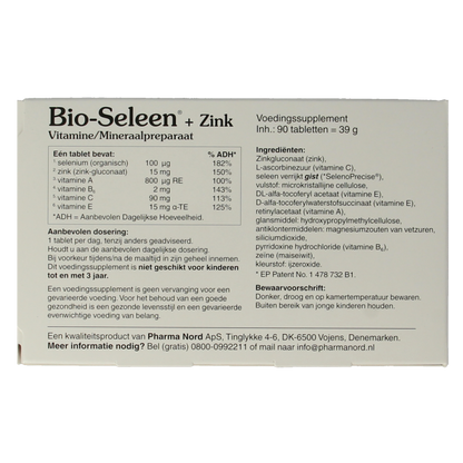 Pharma Nord Bio seleen & zink 90 Tabletten