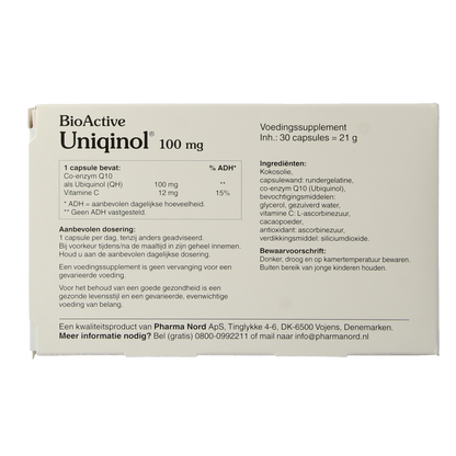 Pharma Nord Bio active uniquinol Q10 100 mg 30.00 Capsules