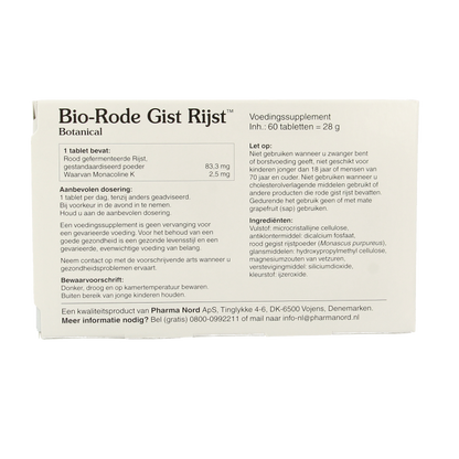 Pharma Nord Bio rode gist rijst 60 Tabletten