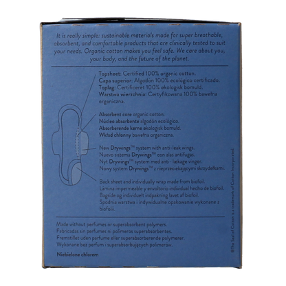 Ginger Organic Maandverband nacht met vleugels 10 Stuks