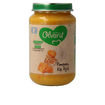 Olvarit Pompoen kip rijst 8M14 200 Gram