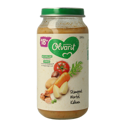 Olvarit Stamppot wortel kalkoen 18M04 250 Gram