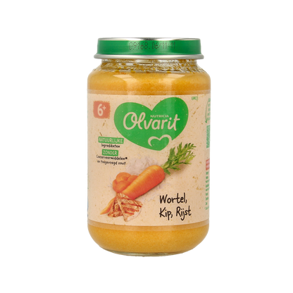 Olvarit Wortel kip rijst 6M03 200.00 Gram