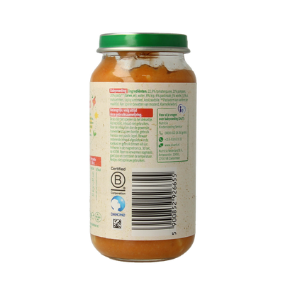 Olvarit Pompoen kip pasta 12M06 250 Gram