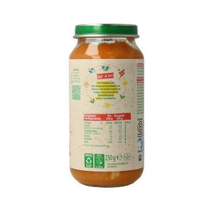 Olvarit Pompoen kip pasta 12M06 250 Gram