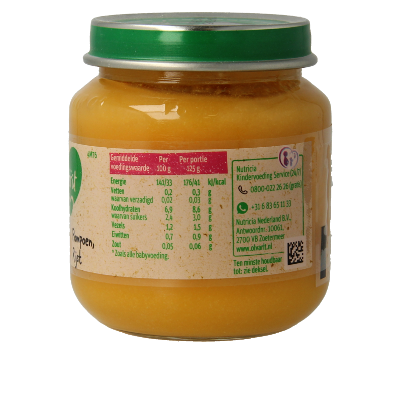 Olvarit Pompoen rijst 4M76 125 Gram