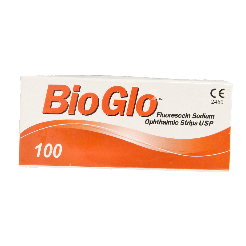 Bausch & Lomb Bio glo fluorescine strips 100 Stuks