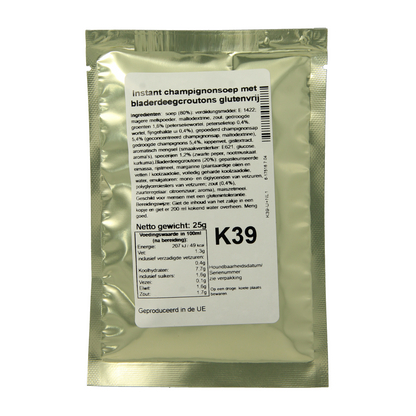 Bezgluten Champignonsoep glutenvrij  25.00 Gram