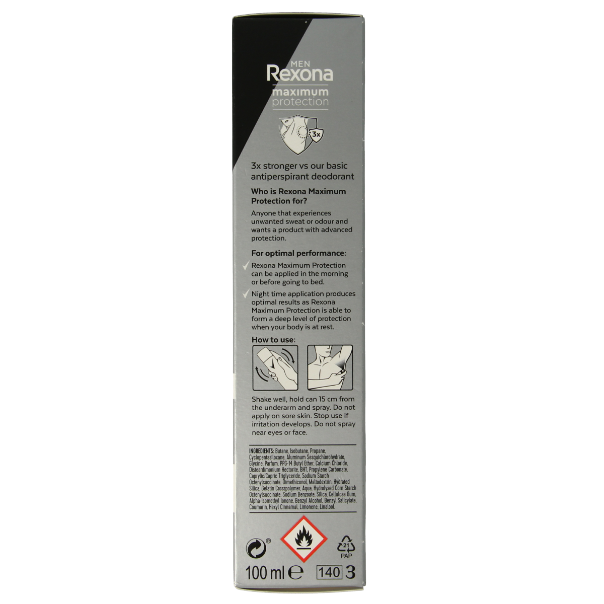 Rexona Deodorant spray men clean scent 100.00 Milliliter