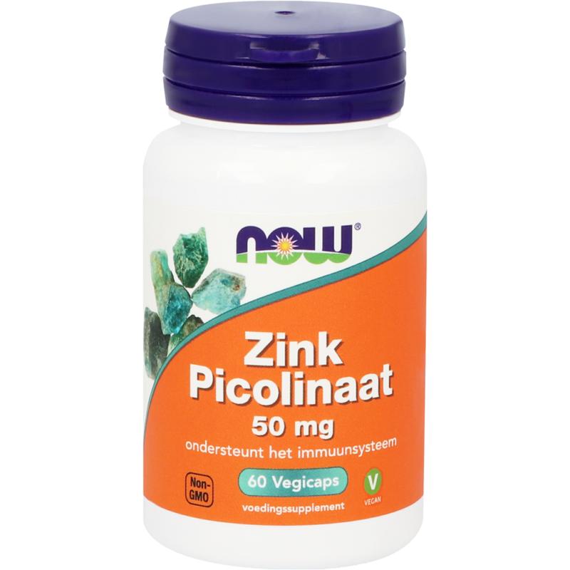 NOW Zink picolinaat 50mg 60 Vegetarische capsules