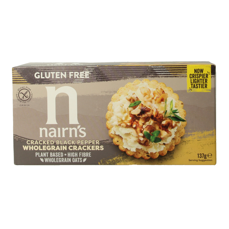 Nairns Cracker volkoren pepper 137 Gram