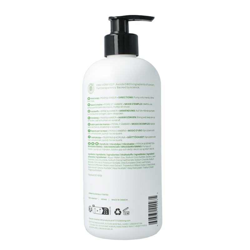 Attitude Super leaves handzeep pear & amber 473 Milliliter