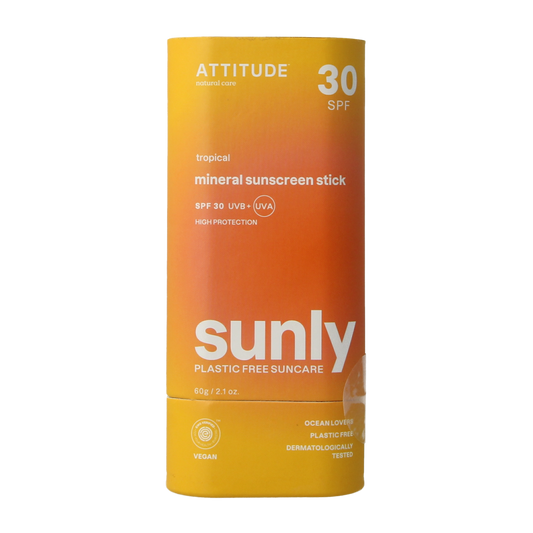 Attitude Sunly zonnebrandstick SPF30 tropisch 60.00 Gram