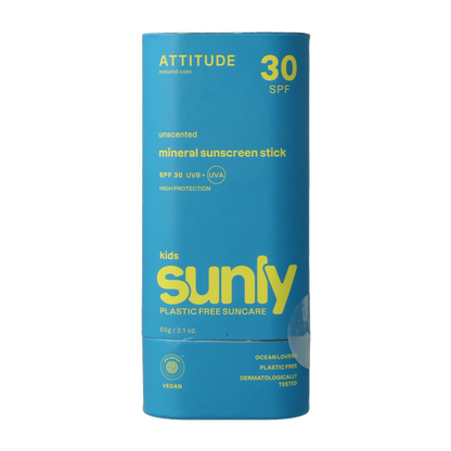 Attitude Sunly zonnebrandstick kids SPF30 60 Gram