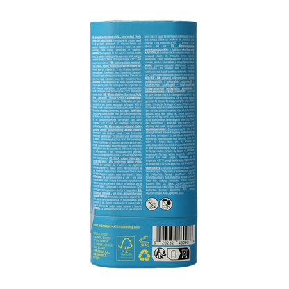 Attitude Sunly zonnebrandstick kids SPF30 60 Gram