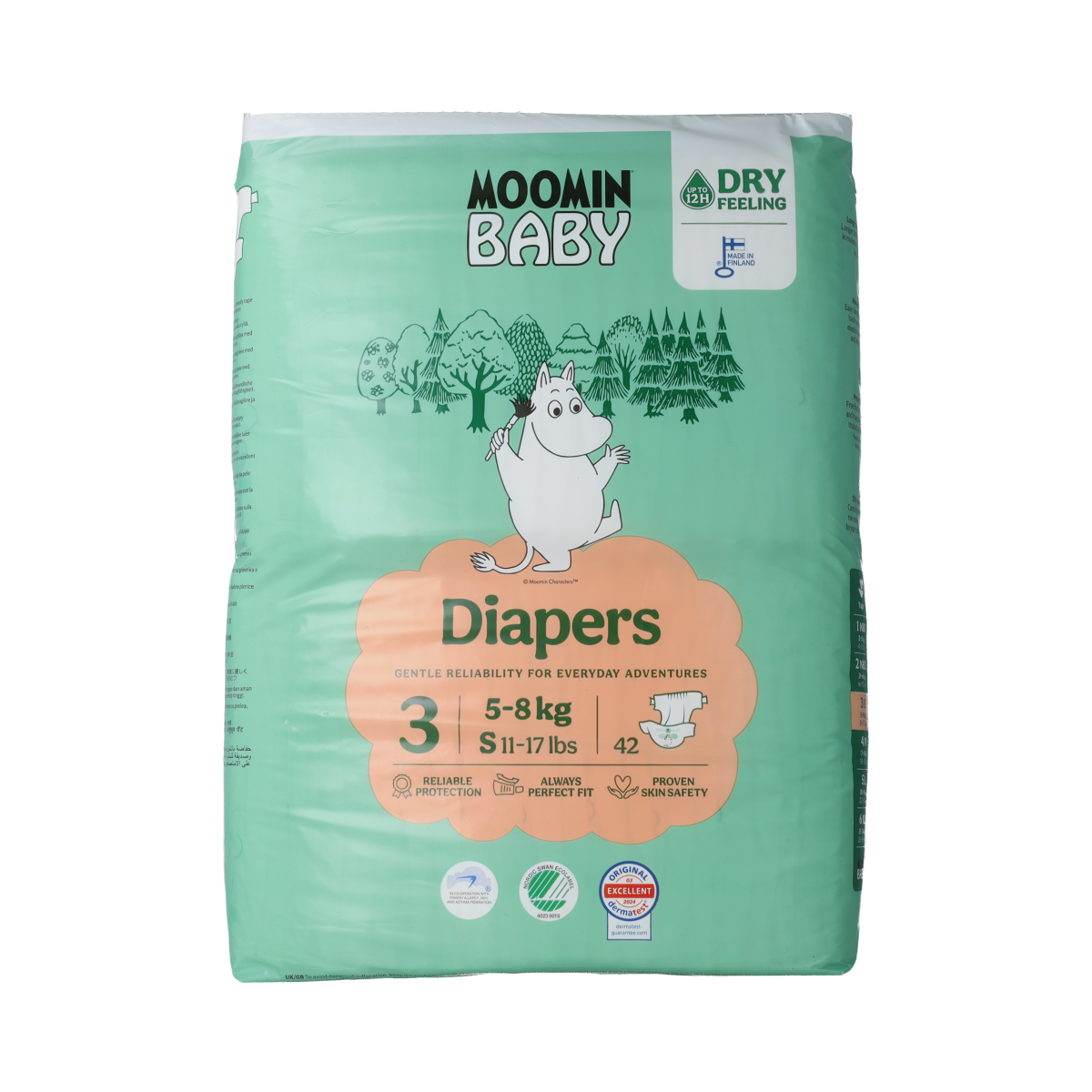 Moomin Moomin Baby luiers maat 3 42 pcs. 5-8 kg 42.00 Stuks