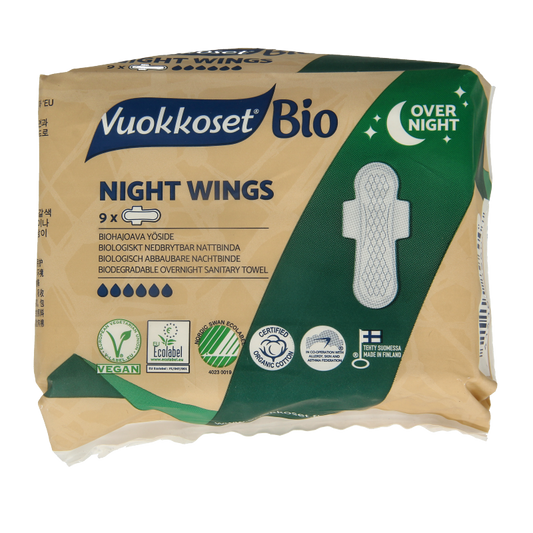 Vuokkoset Bio Maandverband night wing 9 Stuks