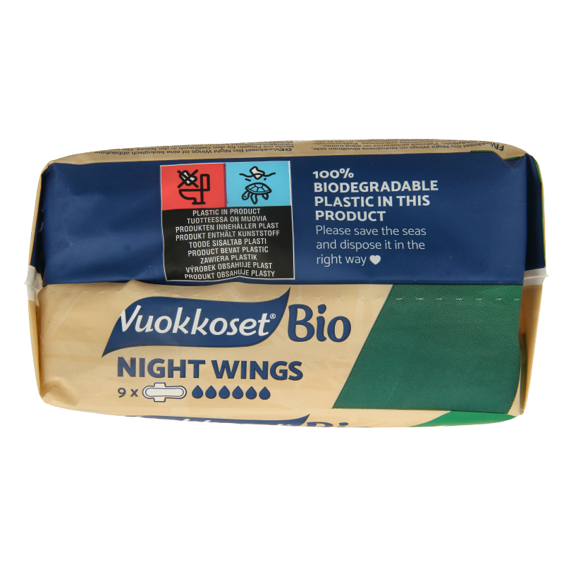Vuokkoset Bio Maandverband night wing 9 Stuks