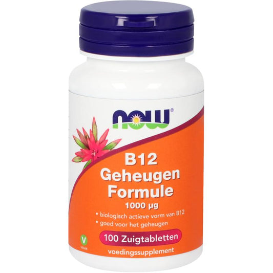 NOW Vitamine B12 geheugenformule 1000mcg 100.00 Zuigtabletten