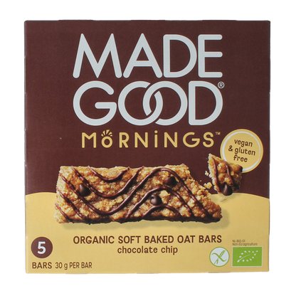 MadeGood  Mornings bar choco chip bio 5 Stuks