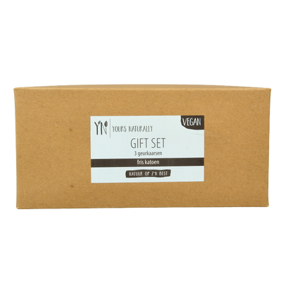 Yours Naturally Giftset 3 votive geurkaarsen fris katoen 1 Set