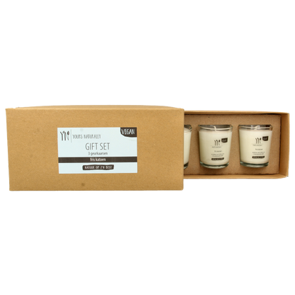 Yours Naturally Giftset 3 votive geurkaarsen fris katoen 1 Set