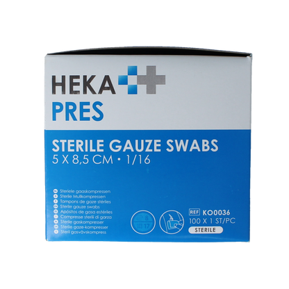 Hekapres Hydrofiel gaaskompres 5x8.5cm 100 Stuks