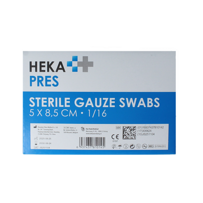 Hekapres Hydrofiel gaaskompres 5x8.5cm 100 Stuks