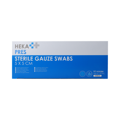 Hekapres Hydrofiel gaaskompres 5 x 5 steriel 100.00 Stuks