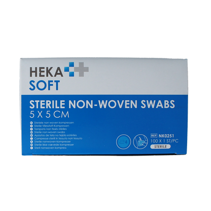 Heka Soft Non-woven kompres 5x5 steriel 100.00 Stuks