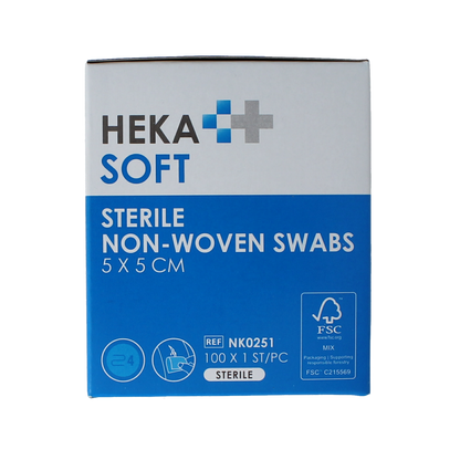 Heka Soft Non-woven kompres 5x5 steriel 100.00 Stuks