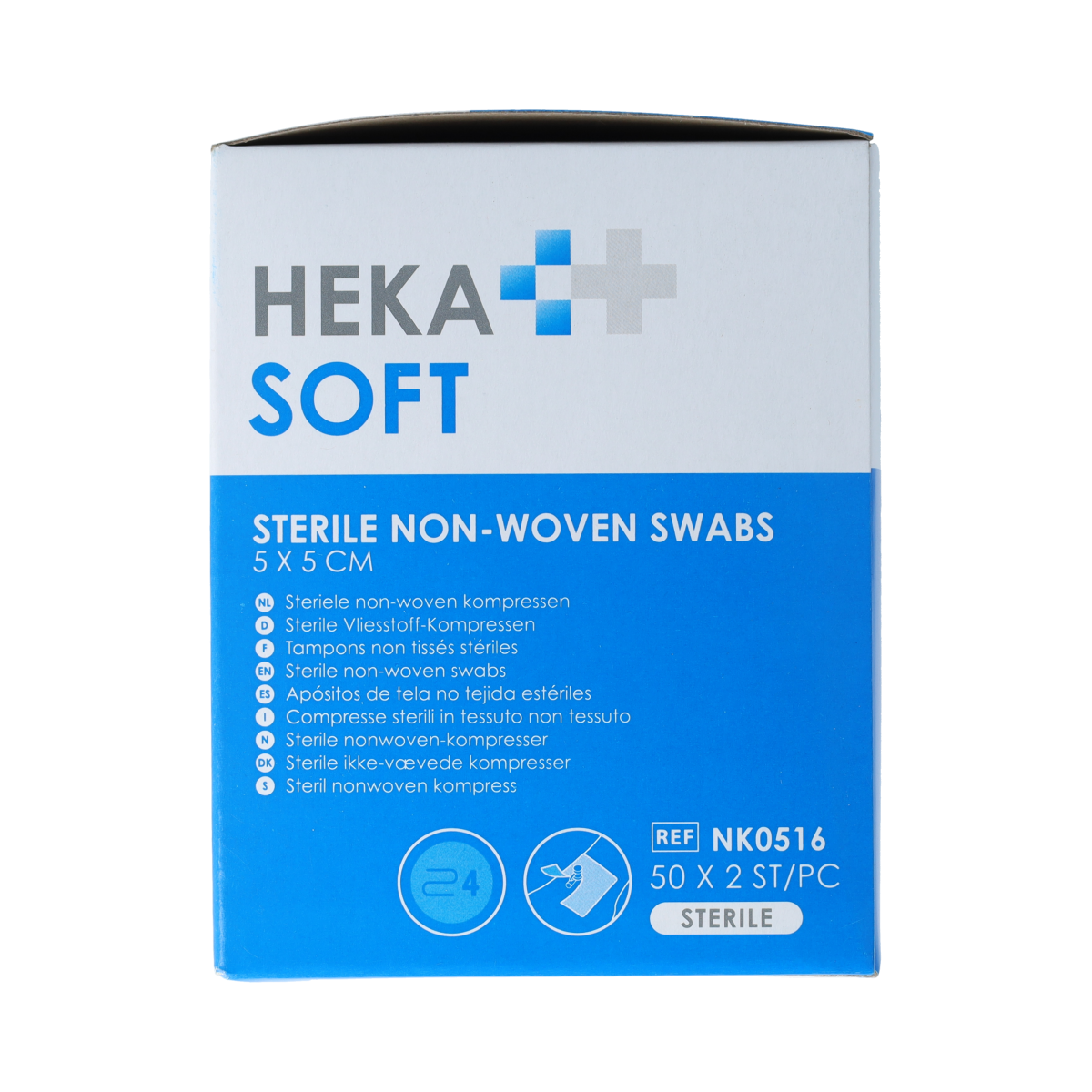 Heka Soft Non-woven drainkompres 5 x 5cm steriel swabs 100.00 Stuks
