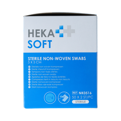 Heka Soft Non-woven drainkompres 5 x 5cm steriel swabs 100.00 Stuks