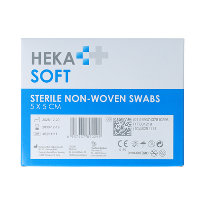 Heka Soft Non-woven drainkompres 5 x 5cm steriel swabs 100.00 Stuks
