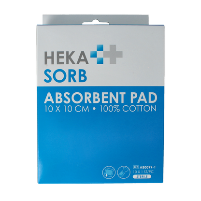 Hekasorb Absorberend verband 10x10cm steriel 10 Stuks