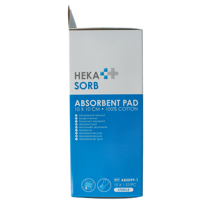 Hekasorb Absorberend verband 10x10cm steriel 10 Stuks
