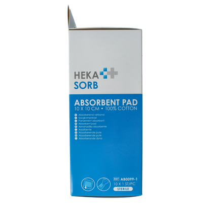 Hekasorb Absorberend verband 10x10cm steriel 10.00 Stuks