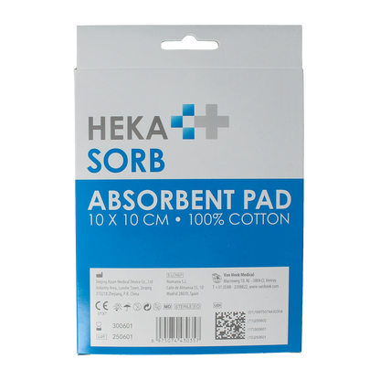 Hekasorb Absorberend verband 10x10cm steriel 10.00 Stuks